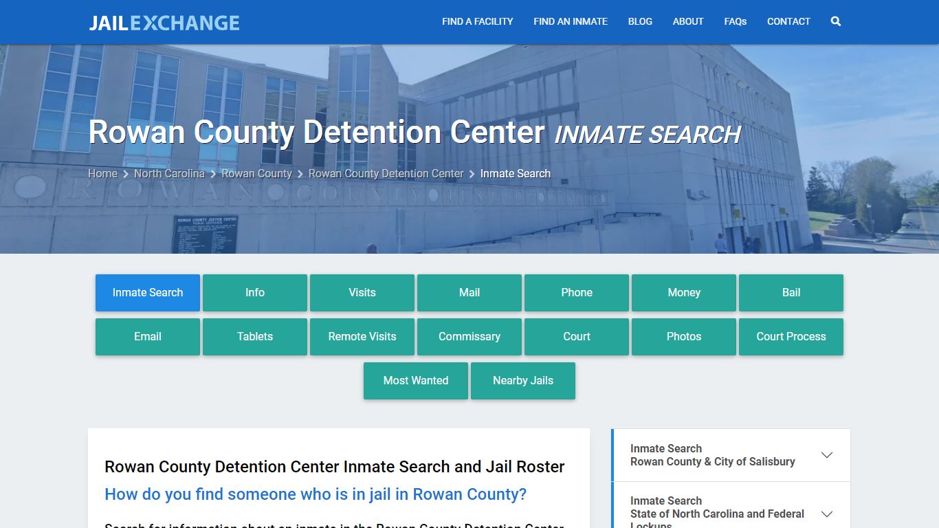 Rowan County Detention Center Inmate Search - Jail Exchange
