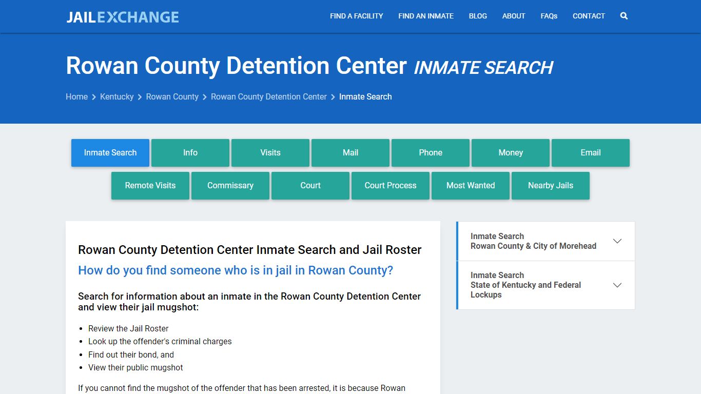 Rowan County Detention Center Inmate Search - Jail Exchange